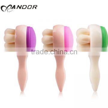 Colorful handle ABS multicolor silicon facial brushes