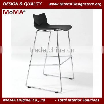 MA-199-1 Modern Black Design Metal Legs Plastic Leaf Barstool