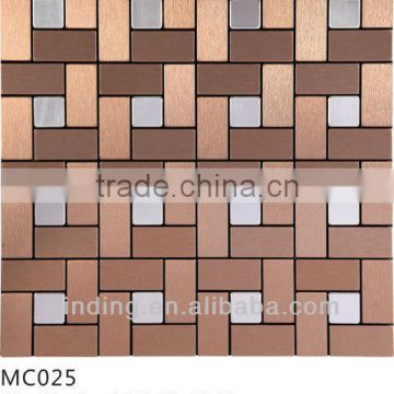 MC025 ACP self-adhesive Stainless steel Metal Mosaic