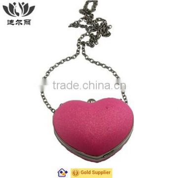 Heart shape framework kids shoulder bag with chain strap