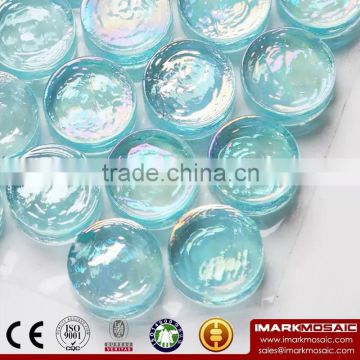 IMARK Penny Round shape Clear Iridescent Glass Mosaic For Swimming Pool Wall Decoration