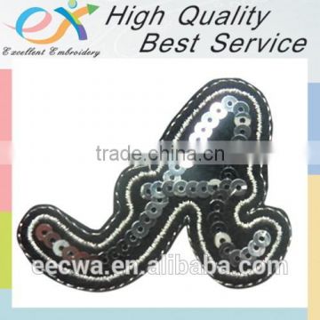 factory custom iron-on embroidery sequins logo