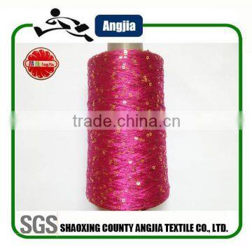 Stock 3mm sequin polyester knitting yarn for scarf sweater
