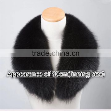 Fashion Black Color Fox Fur Collar of Shawl for Down Jacket