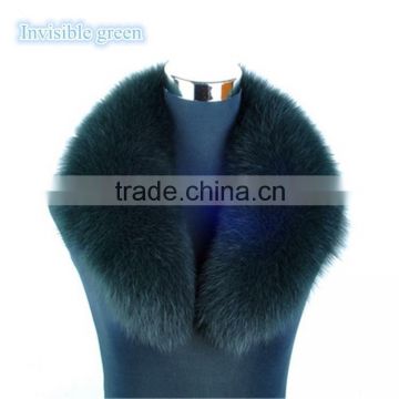 Detachable Invisible Green Fox Fur Shawl Collar for Fashion Girls Coat