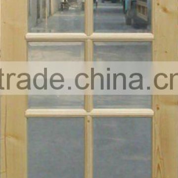 solid wood pine glass door