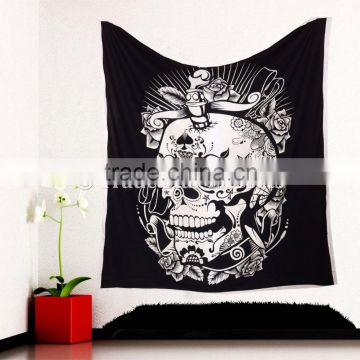Queen Size Hippie Skull Wall Art Halloween Gift Home Decor Psychedelic Wall Hanging Tapestry