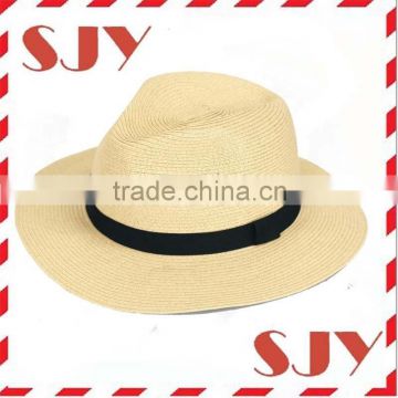 Straw Fedora Panama Summer Hats Custom Printted Logo Straw Hats