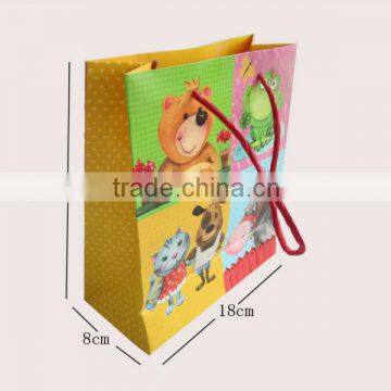 Children's Style Paper Gift Bag With Ribbon Handle