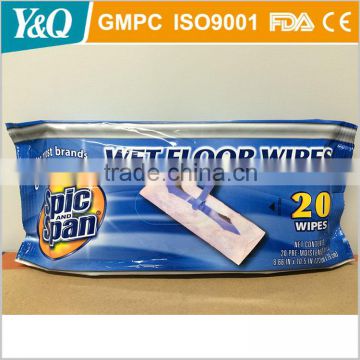 Disposable floor cleaning wet floor wipe and mop cleaning cloth