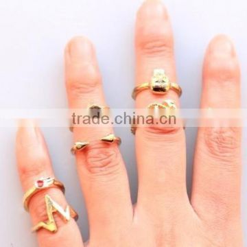 Fashion new 2016 rings jewelry cute gold plated alloy Knuckle ring