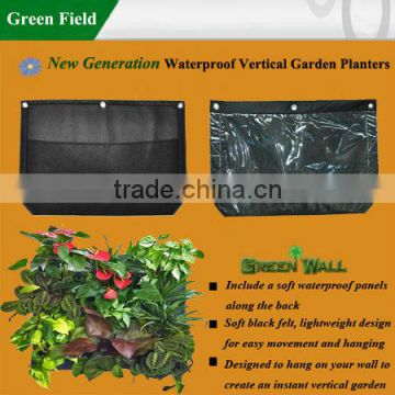 Green Field Wall Mounted PVC Back Up Felt Vertical Planters