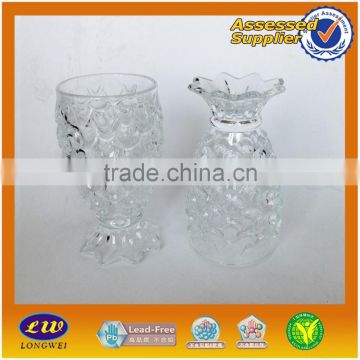 2015 new design fish shape cup glass/pineapple shape glass cup
