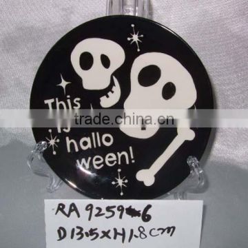 promotional gifts halloween ceramic plate for supply