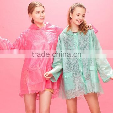 wholesale beautiful tpu raincoat eva raincoat with low price