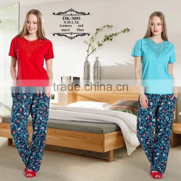turkish product high quality cotton knitted pyjama