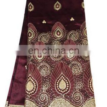 new style African beaded raw silk george fabric from China