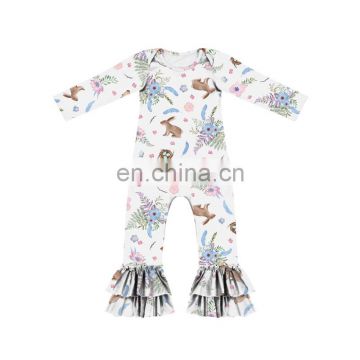 Brushed Silkmilk Rompers Baby Clothes Cutest Rabbit Beautiful Flowers Onesie Baby For Sale