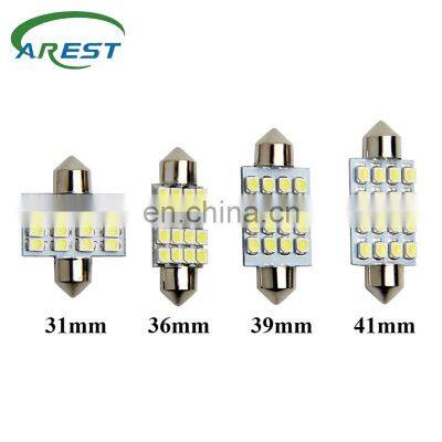 50pcs/lot Festoon 31mm 36mm 39mm 41mm C5W LED Dome Light Bulbs 16 SMD 3528 Car LED Interior Lights Auto Reading Lamps White 12V