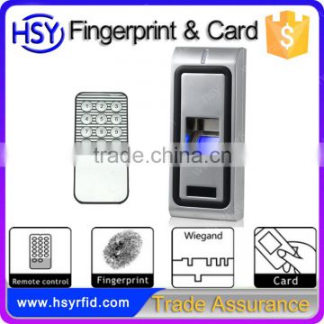 HSY-F107S Metal Case IP65 Waterproof 32bit DSP 125KHZ EM Card Stand Alone Fingerprint Door Access Control System for Industry