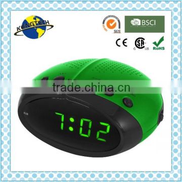 Hot Sale Green Painting Dual Alarms Clock PLL Radio