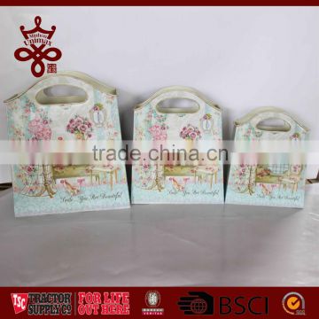 Metal Handbag Decorative Flower Pot Storage Boxes Manufacturer New Design Storage Bag