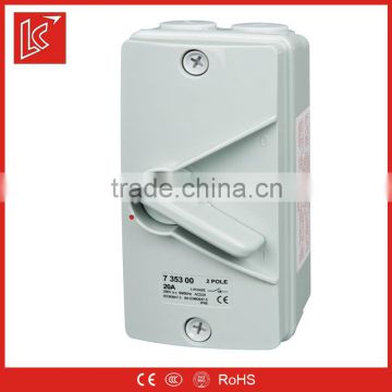 High quality IP66 PC/ABS weatherproof isolated switch, isolator switch socket 1p 2p 3p 4p 63A