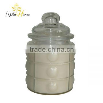 Natural Soy Hand make Glass Jar Candle with Lid