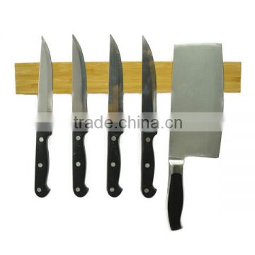 wall mounted bamboo wooden magnetic knife bar