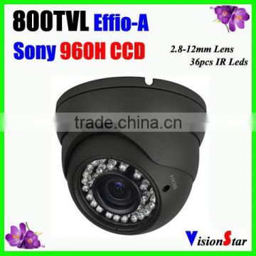 Camera security system 800tvl sony effio-a ccd sensor 36pcs ir leds CXD4151gg metal cover outdoor using dome cctv camera