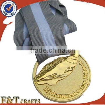 cheap custom sport game metal medal with ribbon