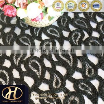 BLACK CORDED EMBROIDERY FABRIC MADE IN CHINA