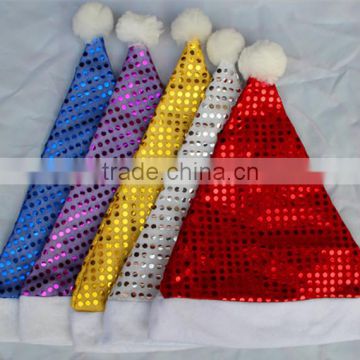 Sparkling Red Metallic Sequin and Glitter Christmas Santa Claus Hats