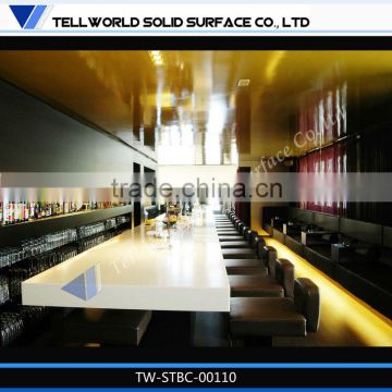 modern high quality beauty glossy wine bar counter, acrylic solid surface for sale
