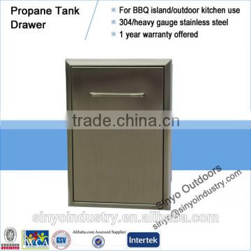 15 inch slide out propane tank drawer for outdoor grill island