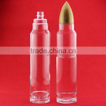 High quality bullet shape liquor bottle frosted liquor bottle 1L liquor bottle