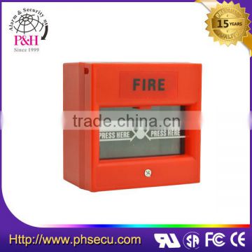 Red Color Sigle Pole 24V Break Glass Manual Fire Alarm Call Point