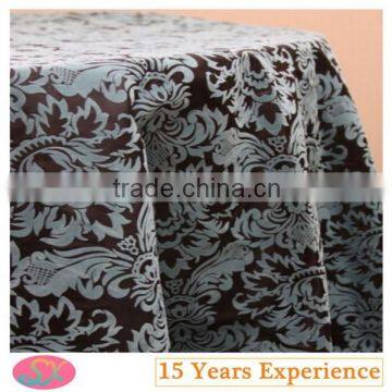 100%Polyester Flocking Table Cloth Damask Table Linen