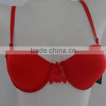 Ladies Sexy Polyester Red Color Bra