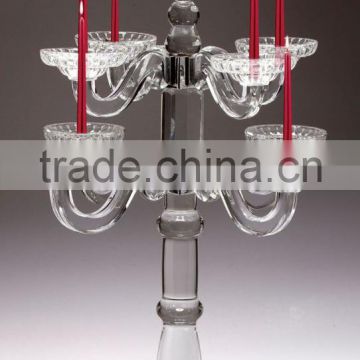 Tall crystal pillar candle holders wholesale with crystals hanging