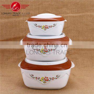 High Quality 3PCS Stainless Steel Inner Plastic Insulated Food Warmer