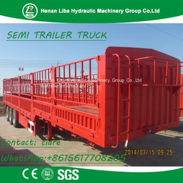 Customized Stake Semi Trailer Fence Semi Trailer 3 Axles 60 Tons Bulk Cargo Transport