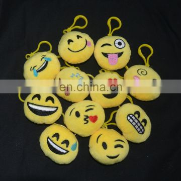 wholesale embroidered emoticons keychain plush emoji keychain