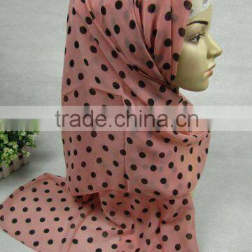 HS13046 fashion colorful dot hijab georgette scarf