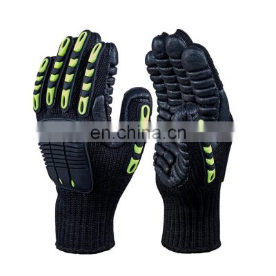 Heavy Duty Rubber Shockproof Vibration Reducing Impact Resistant Gloves Guantes de seguridad