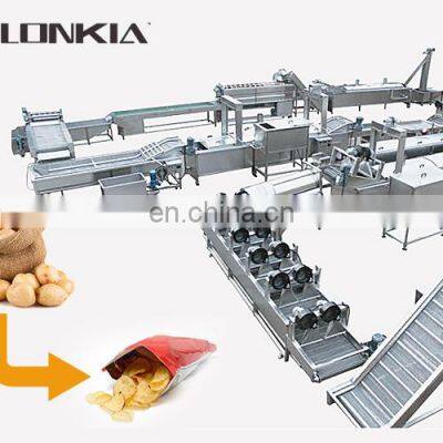 200kg/hour Industrial Fully Automatic Fried Potato Chips Making Machines Line Price