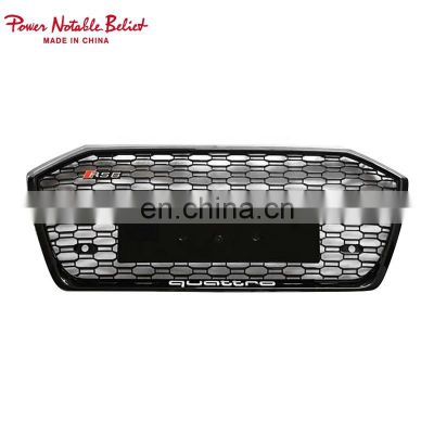 New 2019 ABS A6 A6L modification grille change to RS6 quattro style auto spare part grille for Audi front bumper grill