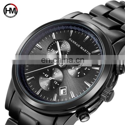 HANNAH MARTIN HM-1039 Quartz Watches Minimalist Metal Stainless Steel with Day and Date Men Customized OEM Mens 2019 Men's Round