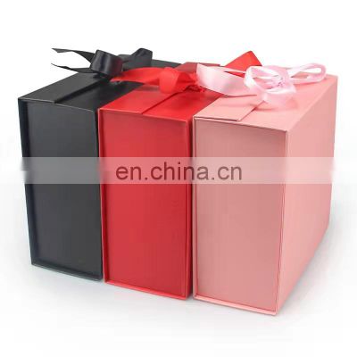 Wholesale small size custom luxury elegant folded cardboard shoe boxes red magnetic gift box packaging