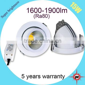 rotatable high end best price led light 15w cob gimbal downlight